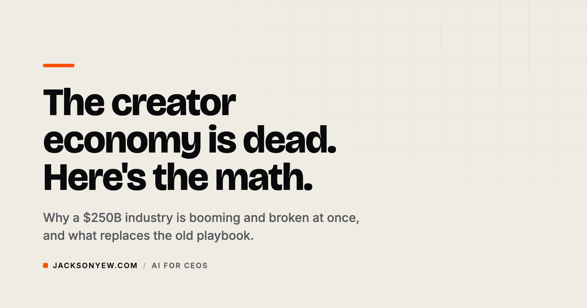 The Creator Economy Is Dead. The AI Creator Economy Just Started.