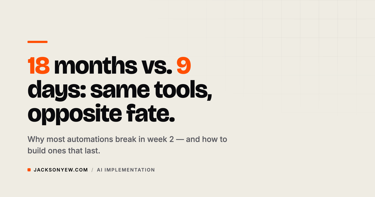 Why Most AI Automations Break in Week 2 (And How to Build Ones That Last)