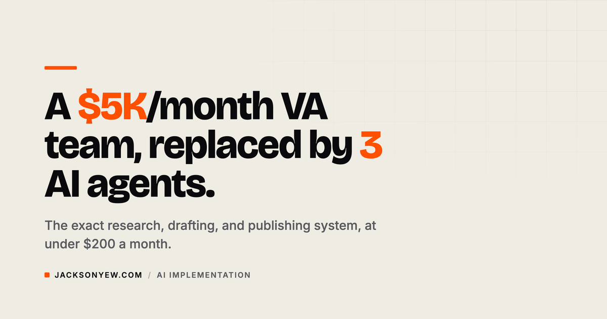 I Replaced My $5,000/Month VA With 3 AI Agents. Here's Exactly What They Do.