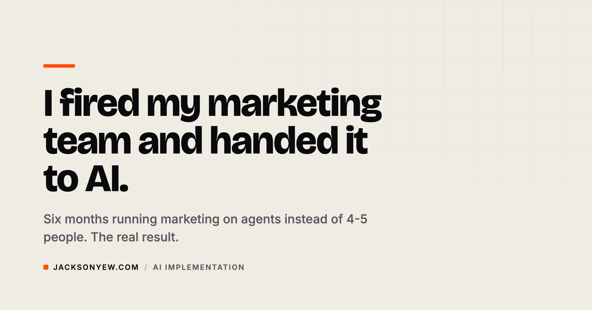 I Replaced My Marketing Team With AI Agents. Here's What Happened.