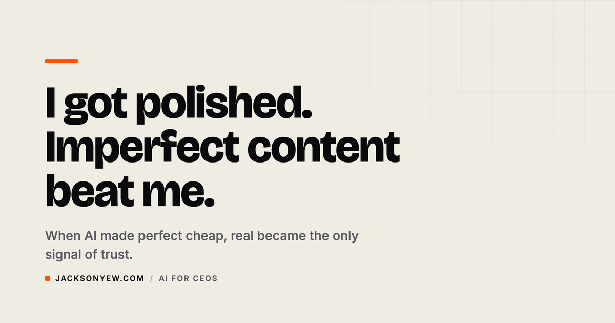 I Spent 3 Years Building a 'Perfect' Personal Brand. Then Imperfect Content Started Beating Me.